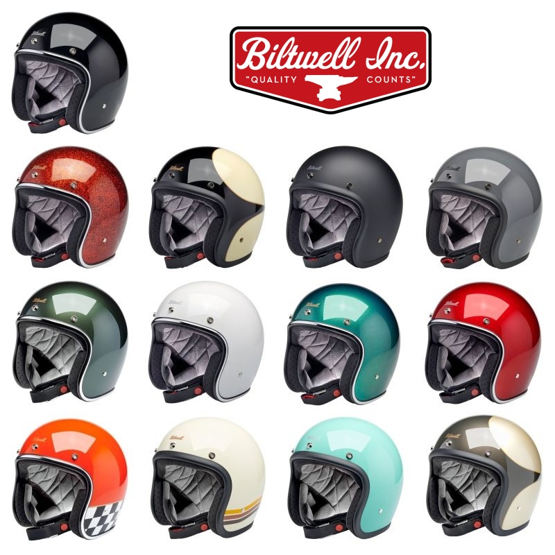 Biltwell Bonanza Open Face Street Motorcycle Helmet - Pick Size & Color-0