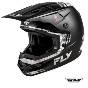 2026 Fly Racing Kinetic Verdict Kryptek MX Motocross Offroad Black Gray Helmet -0