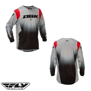 Fly Racing Kinetic DBK Adult Motocross Offroad Jersey Grey/Black/Red - Pick Size -0