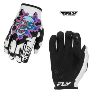 Fly Racing Lite Warp Motocross Offroad ATV White/Blue/Pink Gloves - Pick Size-0