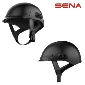 Sena Cavalry 2 Half Face Street Motorcycle Matte Black Helmet - Pick Size-0