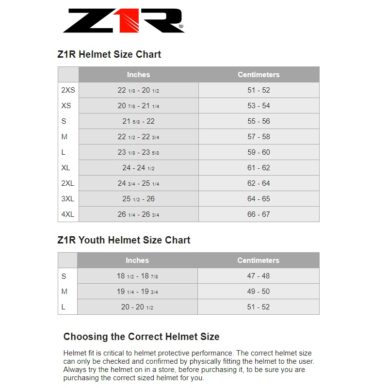 Z1R Warrant Full Face Street Motorcycle Riding Helmet - Pick Size & Color-283672