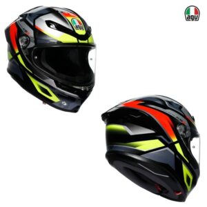 AGV K6 S Erazer Full Face Street Motorcycle Riding Black/Red/Yellow Fluo Helmet