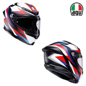 AGV K6 S Timewarp Full Face Street Motorcycle Riding Matte Black/Red/Blue Helmet