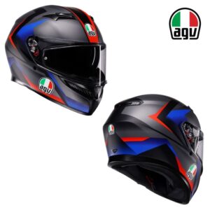 AGV K3 Striga Full Face Street Motorcycle Riding Matte Black/Blue/Red Helmet