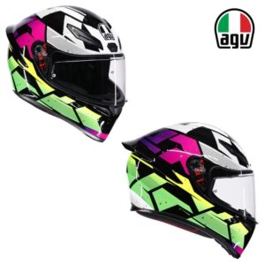 AGV K1 S Punkpulse Full Face Street Motorcycle Black/Purple/Lime Helmet