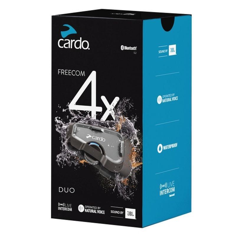 Cardo Freecom 4X Duo Bluetooth Motorcycle Communication System for 2 Helmets