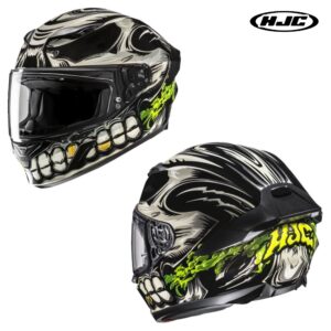 HJC i11 Acid Skull Full Face Street Motorcycle White/Black/Yellow Helmet