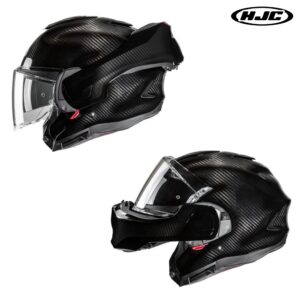 HJC F100 Carbon Modular Street Motorcycle Matte Black Helmet - Pick Size