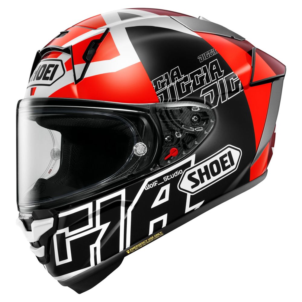 Shoei X-15 Diggia 2 Black/Red/Gray Street Motorcycle Helmet - Pick Size - Image 3