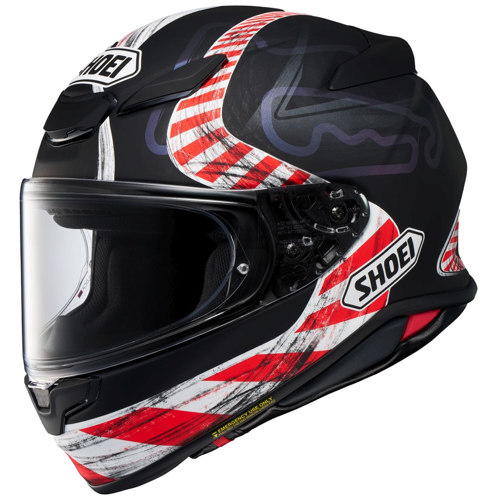 Shoei RF-1400 Knee Down Black/Red/White Street Motorcycle Helmet - Pick Size - Image 3