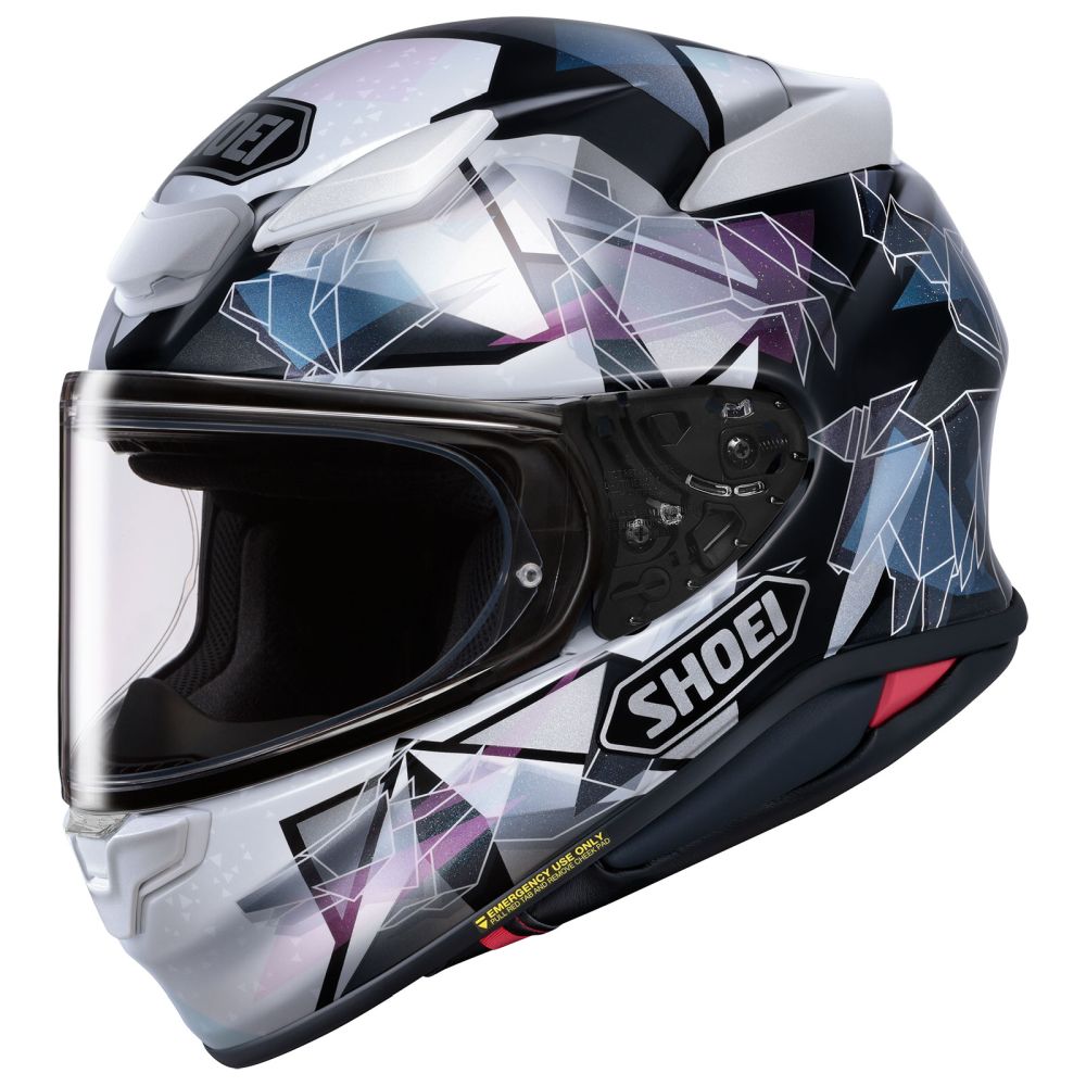Shoei RF-1400 Origami 2 Black/White/Purple Street Motorcycle Helmet - Pick Size - Image 3
