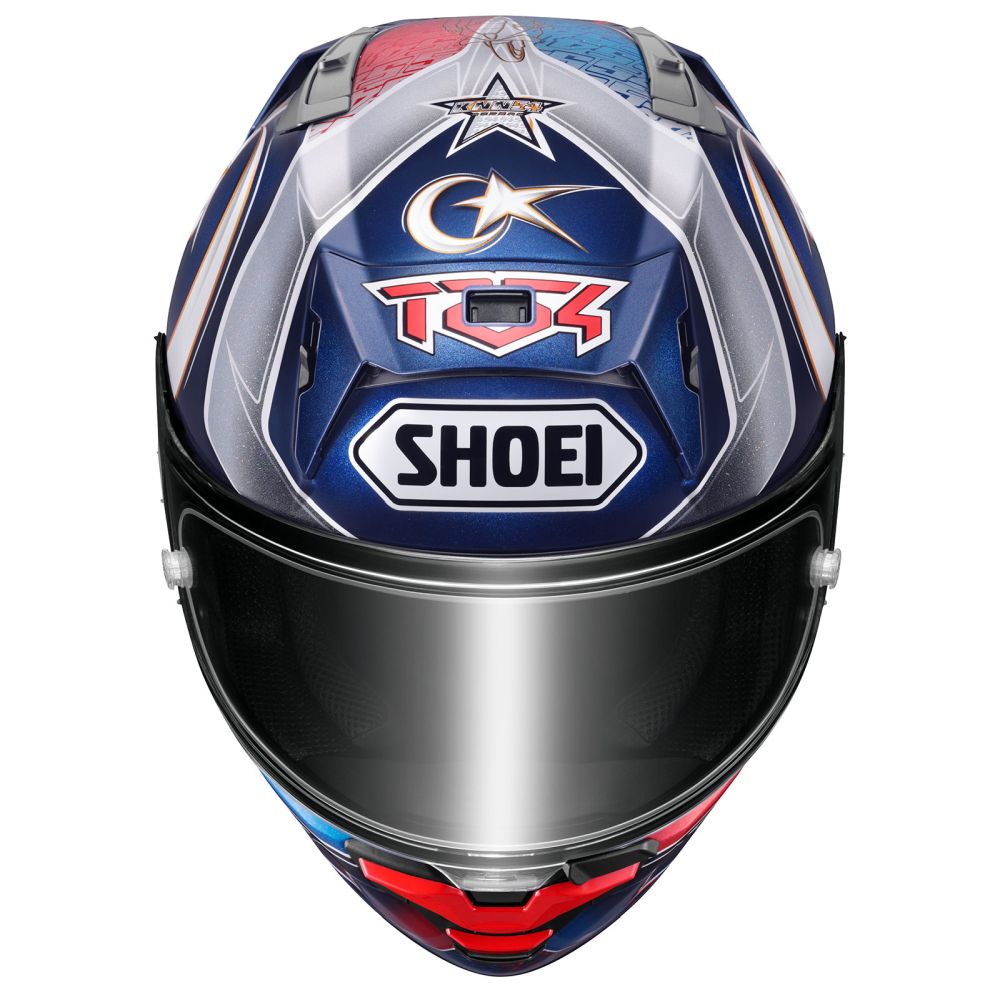 Shoei X-15 Toprak Blue/Red/White Street Motorcycle Helmet - Pick Size - Image 6