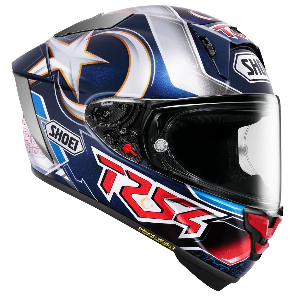 Shoei X-15 Toprak Blue/Red/White Street Motorcycle Helmet - Pick Size - Image 4