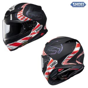 Shoei RF-1400 Knee Down Black/Red/White Street Motorcycle Helmet - Pick Size