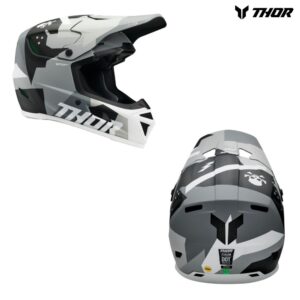 Thor Reflex Sport Carbon Brave Gray/White Motocross Offroad Helmet - Pick Size
