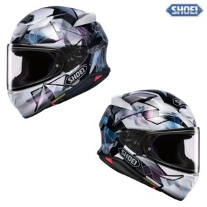 Shoei RF-1400 Origami 2 Black/White/Purple Street Motorcycle Helmet - Pick Size