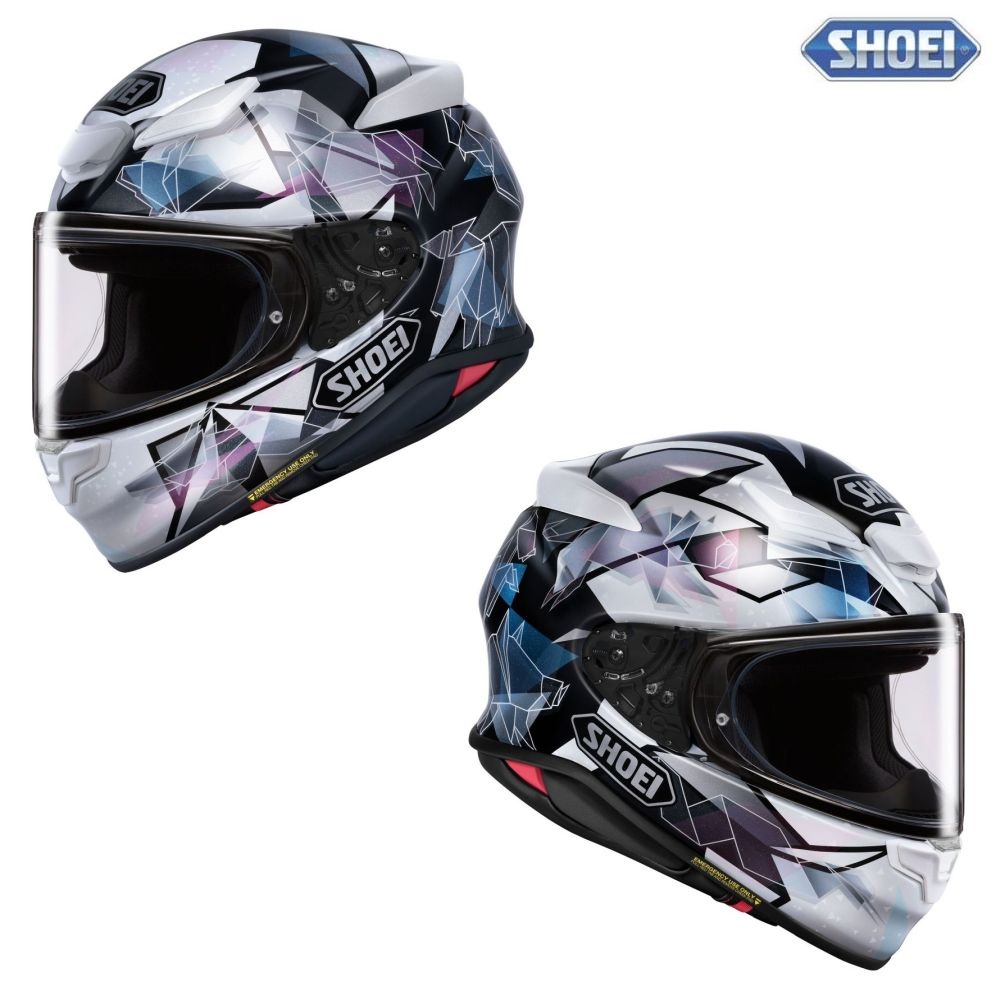 Shoei RF-1400 Origami 2 Black/White/Purple Street Motorcycle Helmet - Pick Size