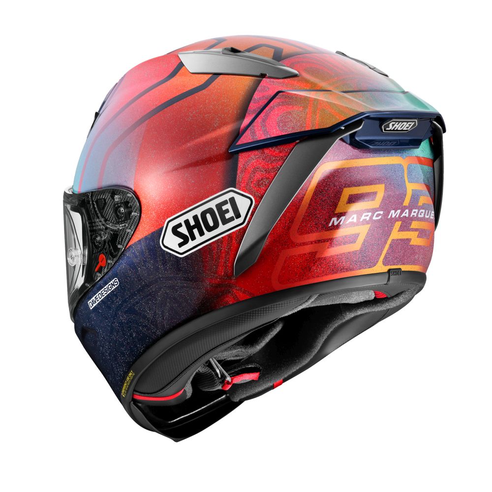 Shoei X-15 Marquez Holi Navy/Red/Orange Street Motorcycle Helmet - Pick Size - Image 6