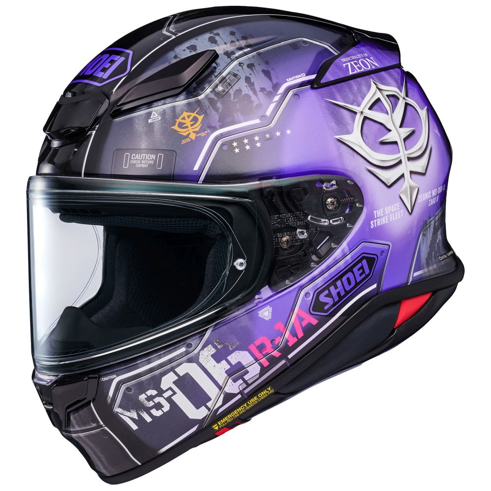 Shoei RF-1400 Zaku II Purple/Navy Street Motorcycle Helmet - Pick Size - Image 3