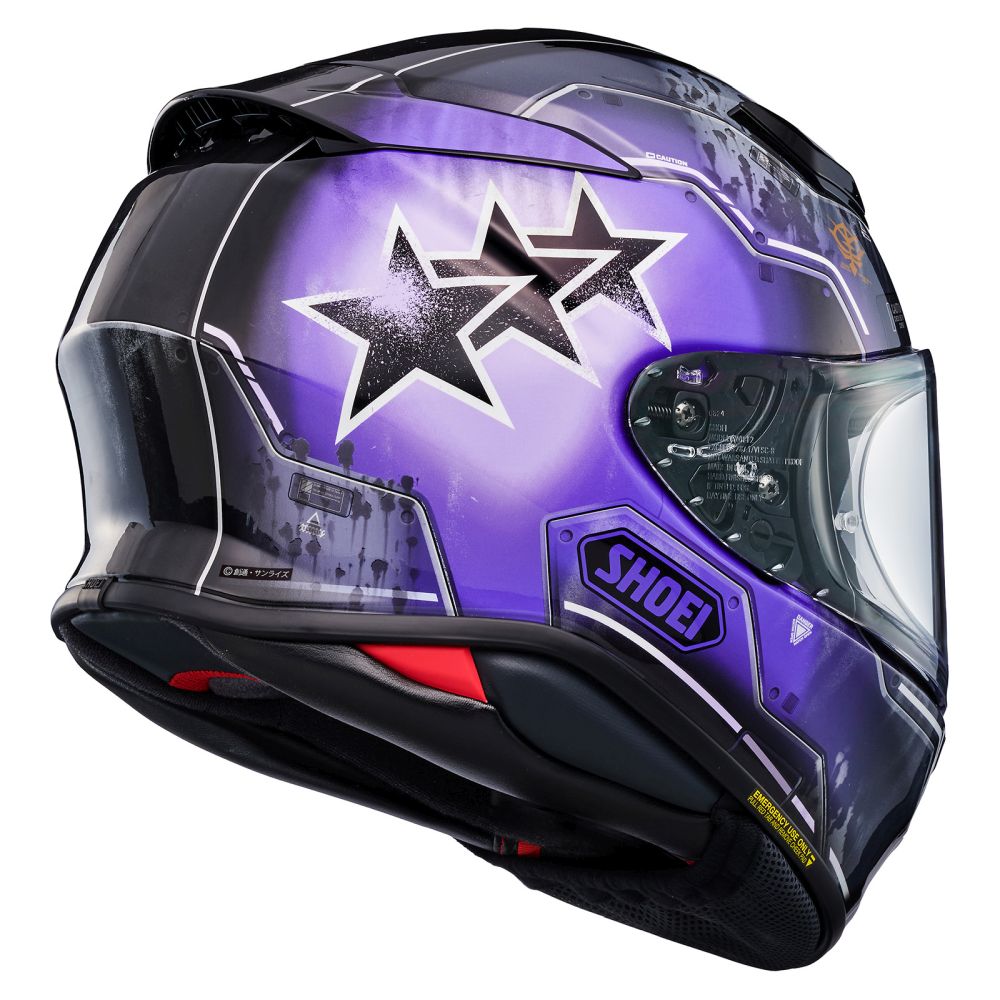 Shoei RF-1400 Zaku II Purple/Navy Street Motorcycle Helmet - Pick Size - Image 4