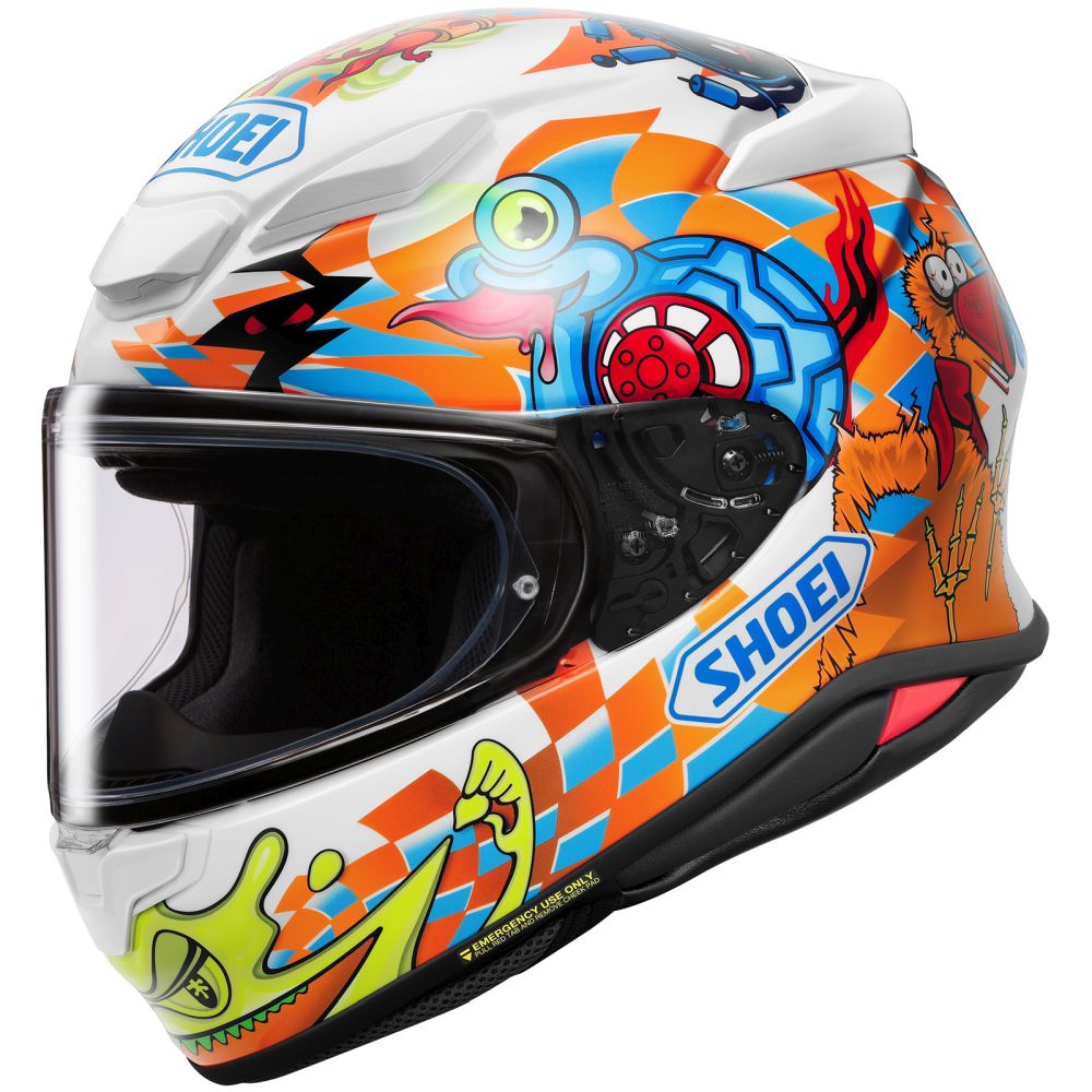 Shoei RF-1400 Yagyo White/Blue/Orange Street Motorcycle Helmet - Pick Size - Image 3