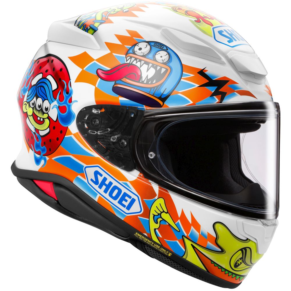 Shoei RF-1400 Yagyo White/Blue/Orange Street Motorcycle Helmet - Pick Size - Image 5