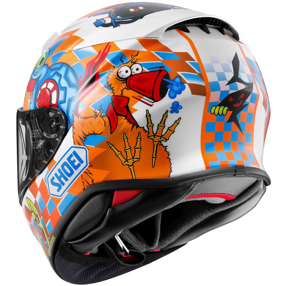 Shoei RF-1400 Yagyo White/Blue/Orange Street Motorcycle Helmet - Pick Size - Image 6