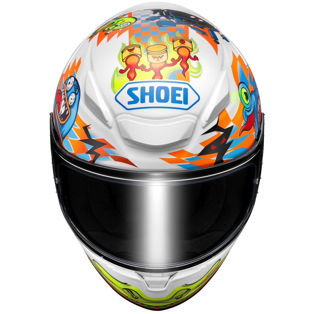 Shoei RF-1400 Yagyo White/Blue/Orange Street Motorcycle Helmet - Pick Size - Image 4
