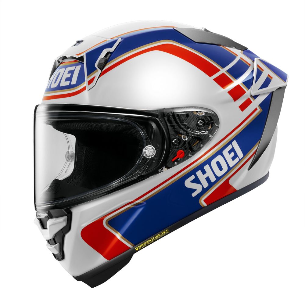 Shoei X-15 Gardner White/Blue/Red Street Motorcycle Helmet - Pick Size - Image 3