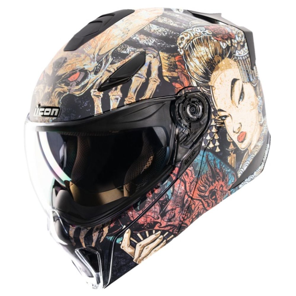 Icon Threshold Odokuro Black Modular Street Motorcycle Helmet - Pick Size - Image 3
