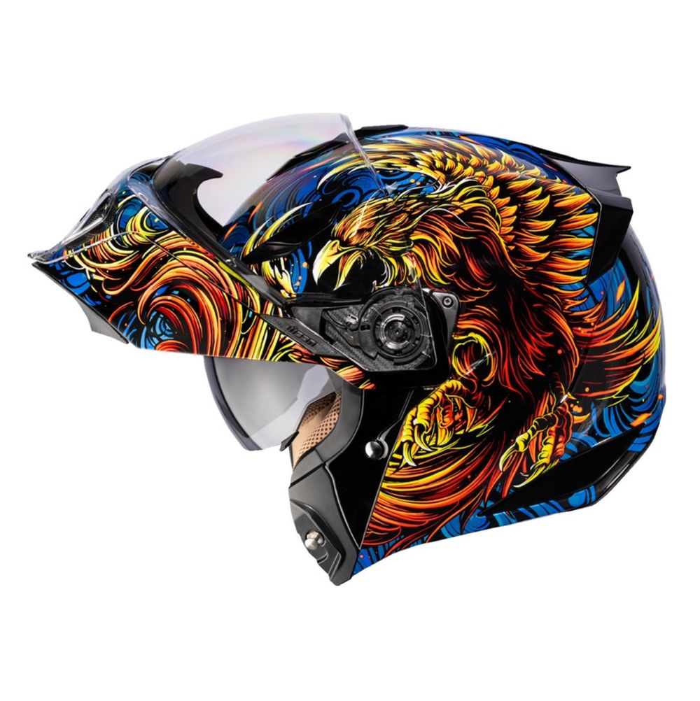 Icon Threshold Burn Birdie Burn Blue Modular Street Motorcycle Helmet - Image 5