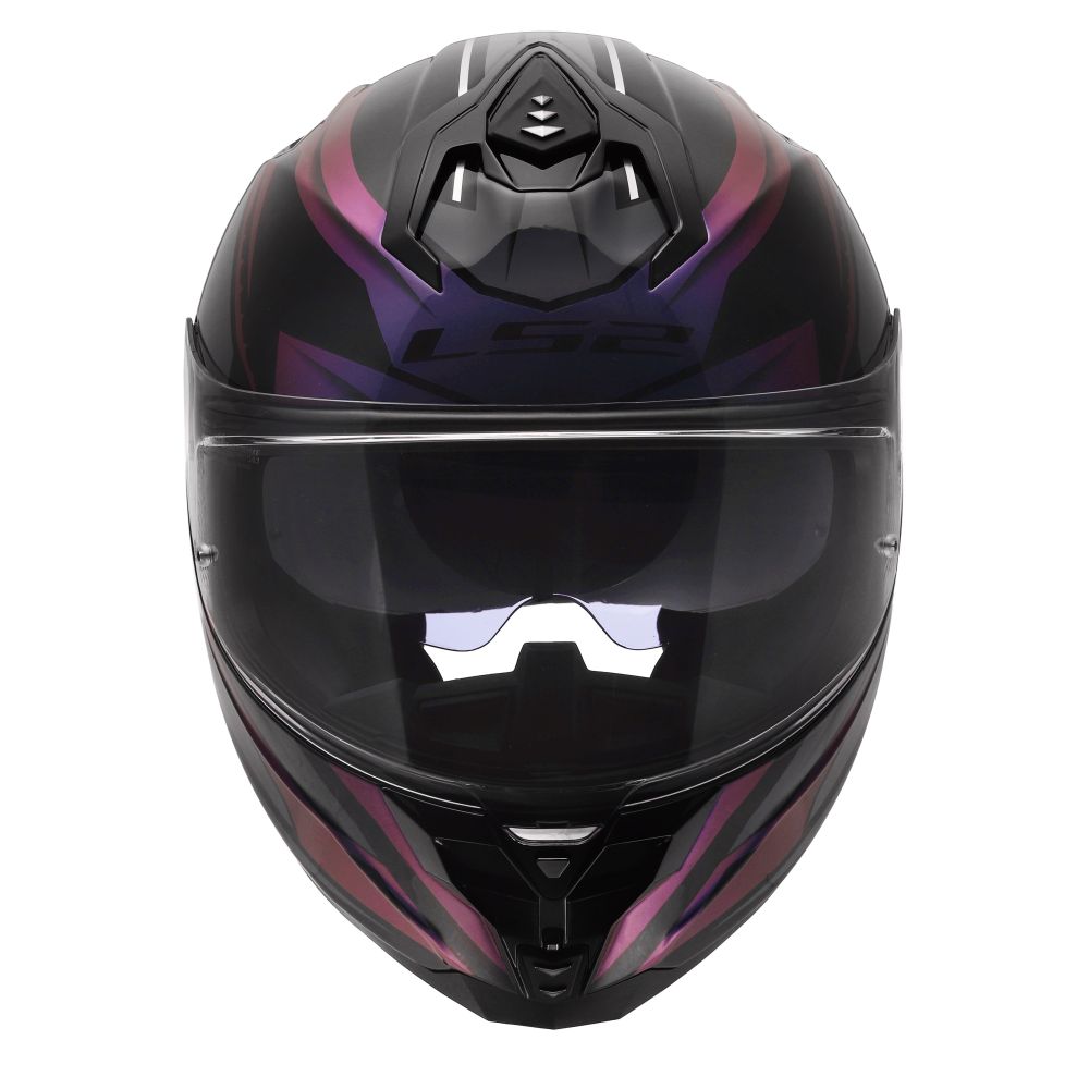 LS2 Challenger II Savage Full Face Street Helmet Chameleon Black/Purple/Green - Image 5