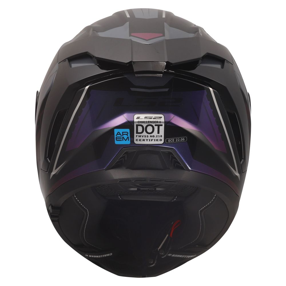 LS2 Challenger II Savage Full Face Street Helmet Chameleon Black/Purple/Green - Image 6
