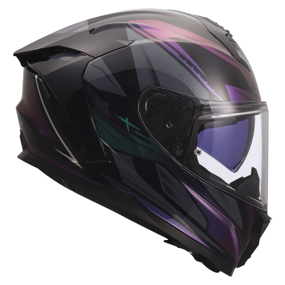 LS2 Challenger II Savage Full Face Street Helmet Chameleon Black/Purple/Green - Image 8