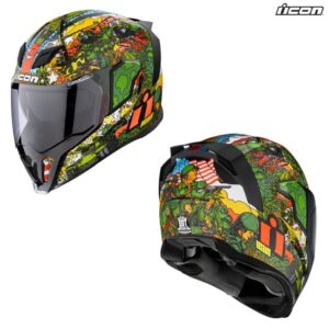 Icon Airflite GP23 Green Full Face Street Motorcycle Helmet - Pick Size