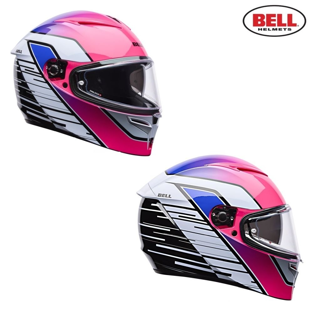 Bell Lithium Mips Transition Full Face Street Motorcycle Helmet Purple/White
