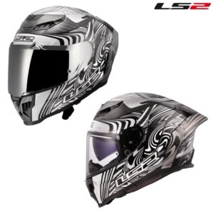 LS2 Dragon Enthum Gloss Silver Full Face Street Motorcycle Helmet - Pick Size