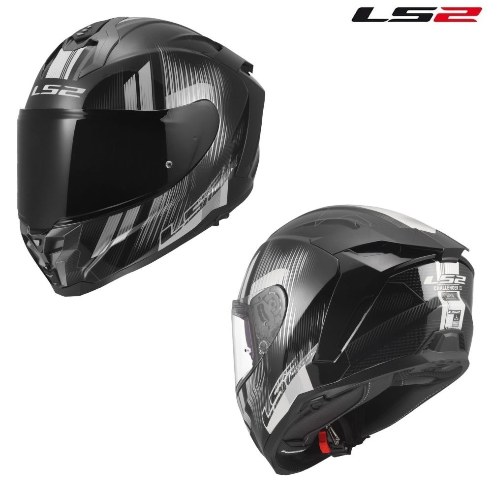 LS2 Challenger II Nitro Gloss Black/Gray Full Face Street Motorcycle Helmet