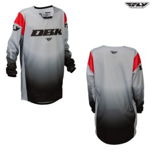 Fly Racing Kinetic DBK Youth Motocross Offroad Jersey Grey/Black/Red - Pick Size