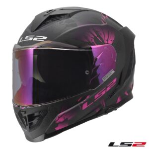 LS2 Assault III Burst Matte Black/Purple Full Face Street Motorcycle Helmet
