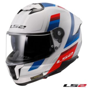LS2 Stream II Vintage Gloss White/Blue/Red Full Face Street Motorcycle Helmet