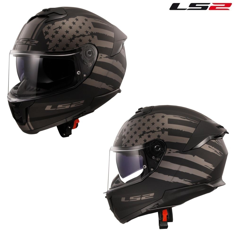 LS2 Stream II America Matte Gray/Black Full Face Street Motorcycle Helmet