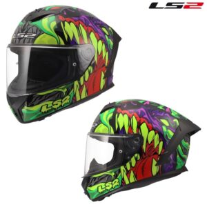 LS2 Rapid III Lycant Gloss Black/Green/Purple Full Face Street Motorcycle Helmet