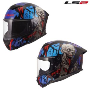 LS2 Rapid III Zombie Gloss Black/Blue/Red Full Face Street Motorcycle Helmet