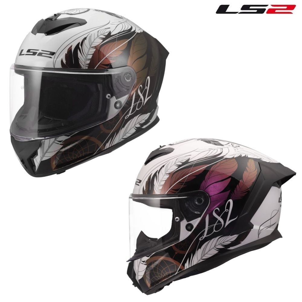 LS2 Rapid III Dreamcatcher Chameleon White Full Face Street Motorcycle Helmet
