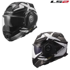 LS2 Advant X Carbon Halo Gloss Black/White Modular Street Motorcycle Helmet
