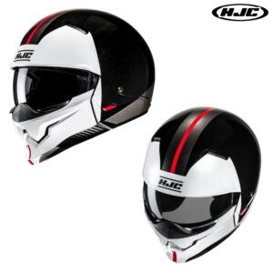 Hjc i20N Vena Black/White/Red Covertible Street Motorcycle Helmet - Pick Size