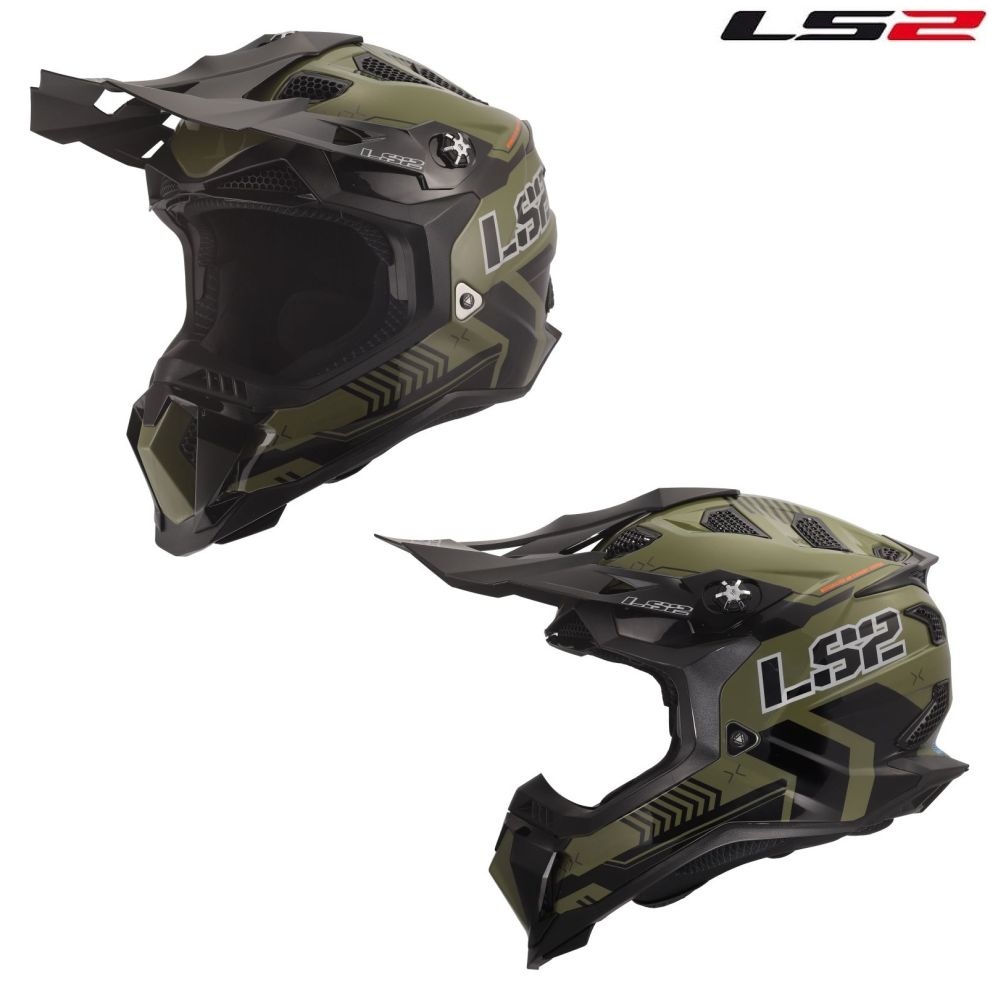 LS2 Subverter EVO Battalion Full Face MX Offroad Helmet Gloss Green/Black