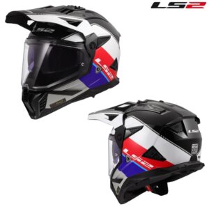 LS2 Blaze II Rally Dual Sport Motorcycle Helmet Gloss Red/White/Blue